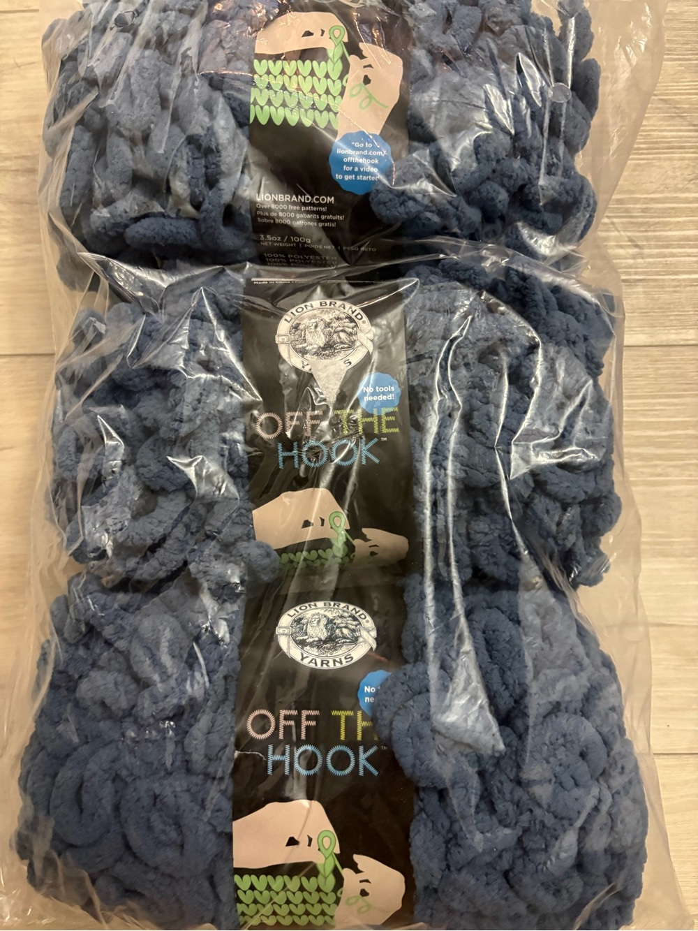 Lion Brand Off The Hook Plush Chunky Blanket Yarn - Sailor Moon Blue 12 Rolls